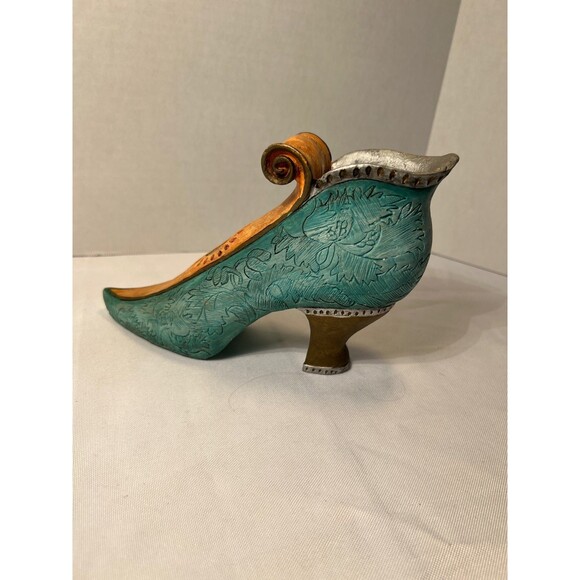 1998 CBK, LTD LLC Exclusive 5 1/2 “ Turquoise & Orange Resin Heel / Pump Shoe - Picture 2 of 7